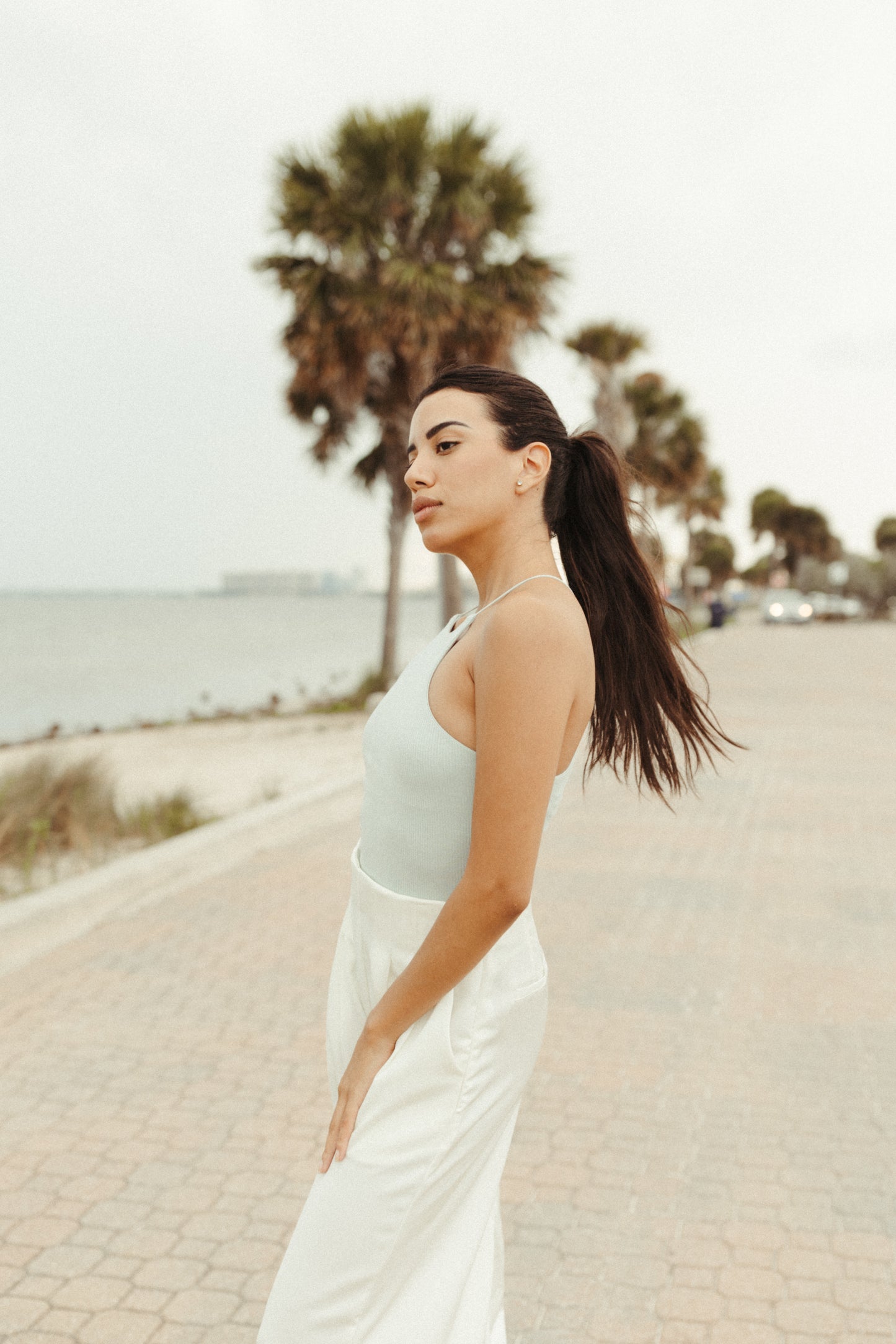 SANTORINI – Ribbed halter bodysuit