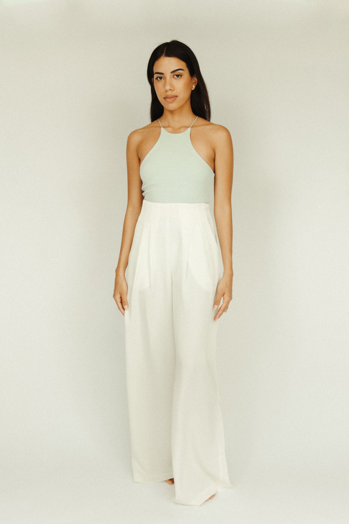 SANTORINI – Ribbed halter bodysuit