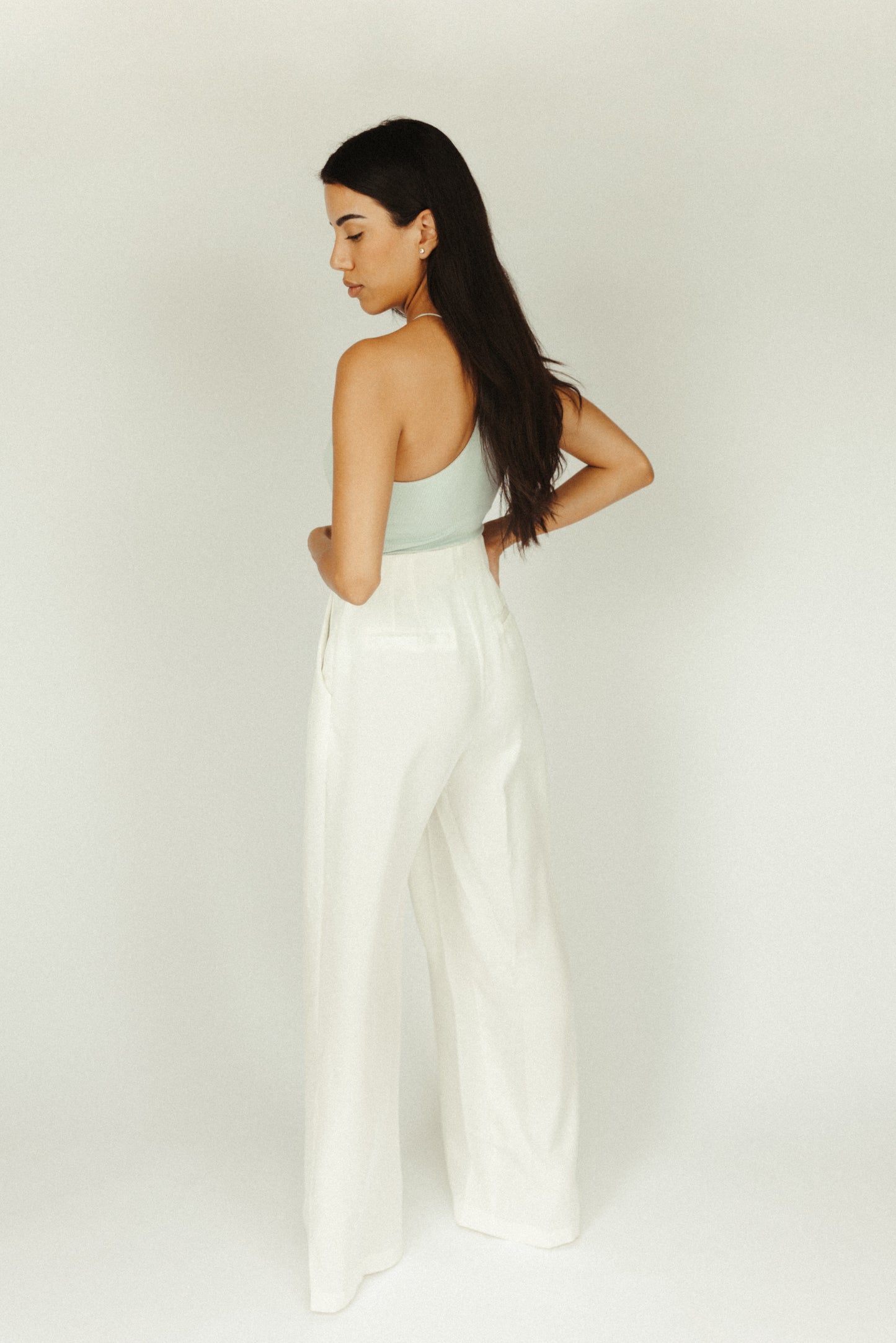 SANTORINI – Ribbed halter bodysuit