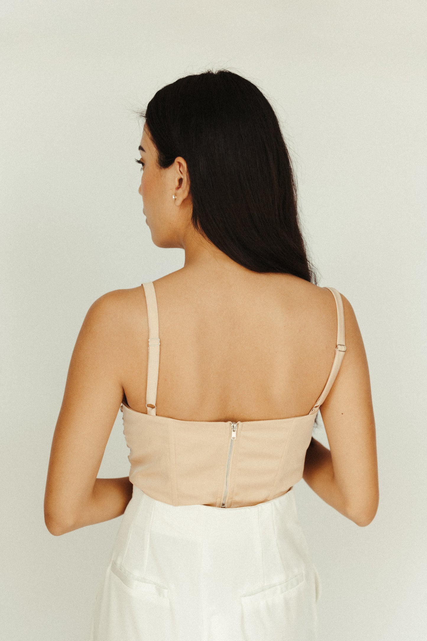 ATHENS — satin cowl neck crop top