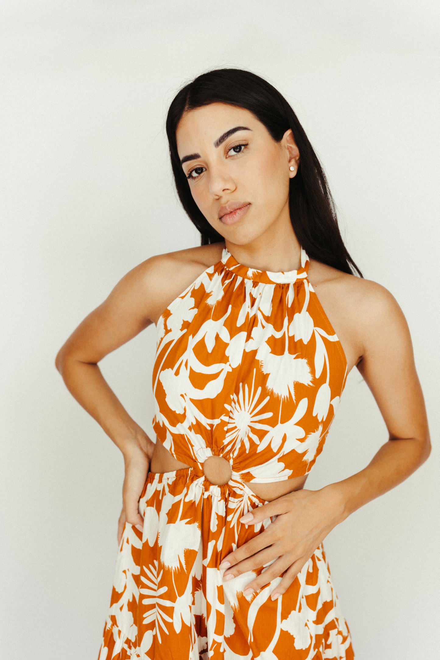 CARTAGENA – Halter maxi dress with cutout detail