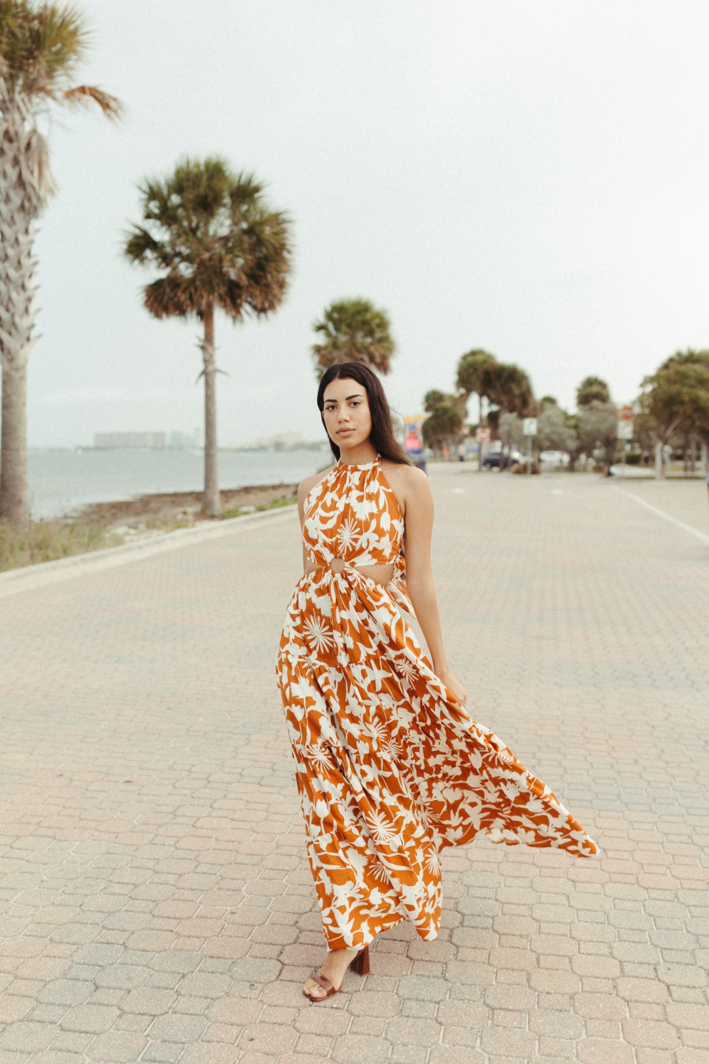 CARTAGENA – Halter maxi dress with cutout detail