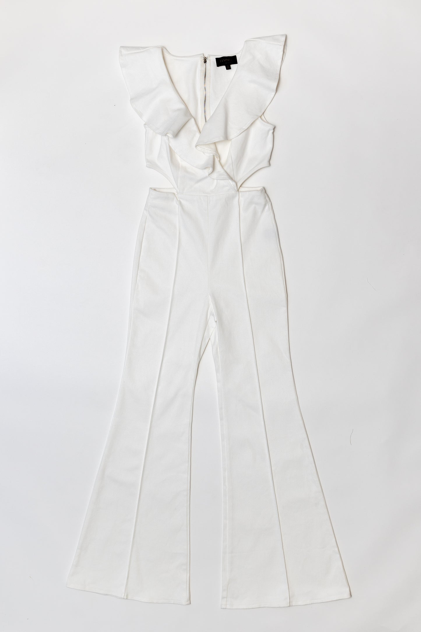 PHOENIX — ruffled cutout jumpsuit with flare